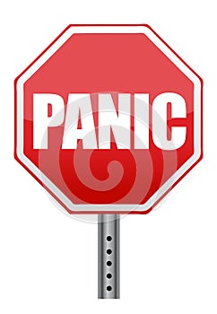 Panic stop sign illustration design