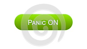 Panic on web interface button clicked with mouse cursor green color, site design
