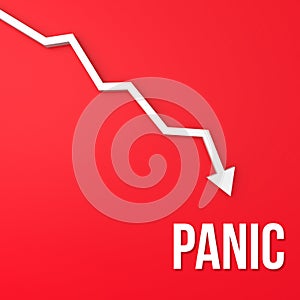 Panic word on red background