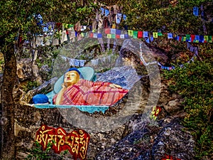 Panillo Vajrayana Tibetan Buddhist temple in Spain at Dawn