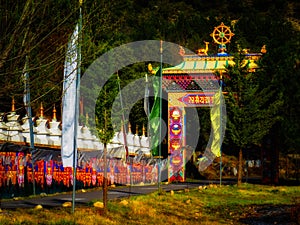 Panillo Vajrayana Tibetan Buddhist temple in Spain at Dawn