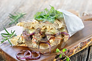 Panini with rosemary chicken