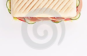 Panini sandwich lanshon on white background