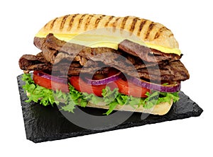 Panini Steak And Salad sandwich