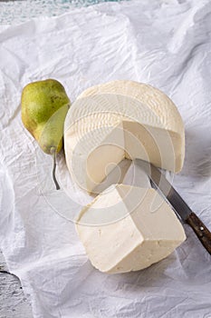 Panir cheese and pear photo