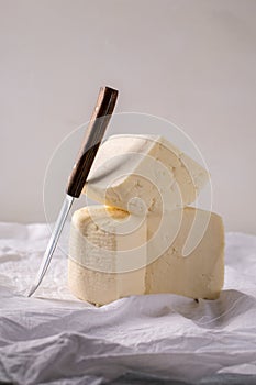 Panir cheese and knife photo