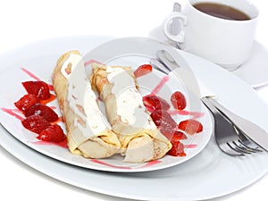 Pankcake with cream