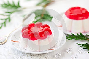 Panna cotta with fruit jelly