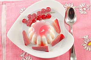 Panna cotta with strawberry