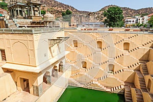 Panna Meena ka Kund step-well in Jaipur or pink city, Rajasthan, India photo