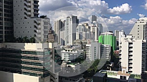 Panning on Bangkok Sukhumvit Skyscrapers.