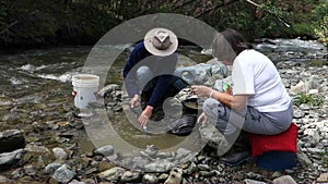 Panning for gold at spruce creek