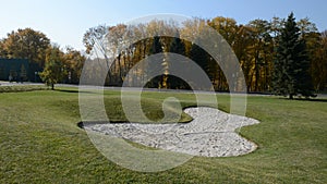 Panning of golf course in Mezhigirya, Ukraine