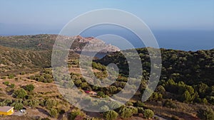 Panning left over Marina di Camerota coast line