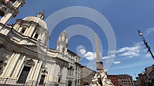 Panning view of Piazza Navona in Rome