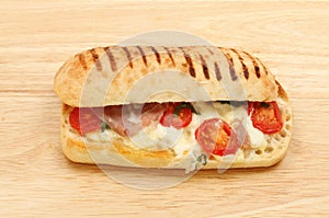 Pannini on a wooden board