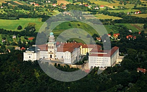 Pannonhalma Abbey aerial view, Hungary photo