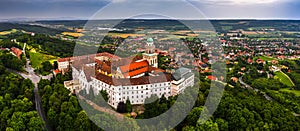 Pannonhalma, Hungary - Aerial panoramic view of the beautiful Millenary Benedictine Abbey of Pannonhalma Pannonhalmi Apatsag photo