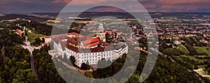 Pannonhalma, Hungary - Aerial panoramic view of the beautiful Millenary Benedictine Abbey of Pannonhalma Pannonhalmi Apatsag photo