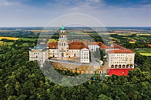 Pannonhalma, Hungary - Aerial view of the beautiful Millenary Benedictine Abbey of Pannonhalma Pannonhalmi Apatsag photo