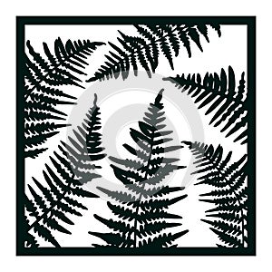 Pano with fern leaves. File for cutting and decorating. Design for home