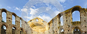 Pano of Ruined church in Old Town Nesebar