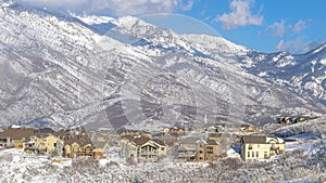 Pano Town located on the mountainside at Draper, Utah with Mount Timpanogos view