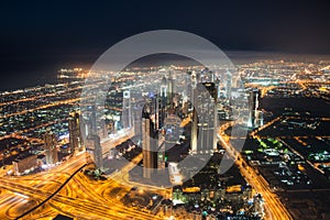 Panoram of night Dubai