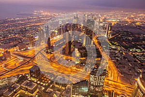 Panoram of night Dubai
