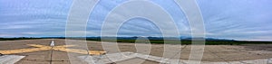 Panorama of abandoned airstrip in Crow`s landing