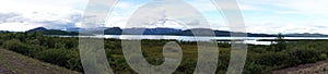 Panorama of Abisko National Park on summer evening in Sweden