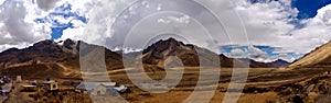 Panorama of Abra La Raya Pass in the Peruvian Andes photo