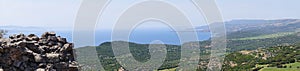 Panorama across Aegean Sea from Assos to Lesbos