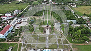 Panorama aerial video of Lavang church, new Basilica of Our Lady of La Vang
