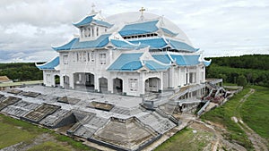 Panorama aerial video of new Basilica of Our Lady of La Vang