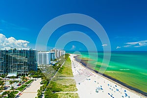Panorama. Aerial view city Miami Beach, South Beach, Florida, USA. Panorama.