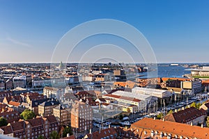 Panorama of Aerial View of Copenhagen in Summer, Denmark