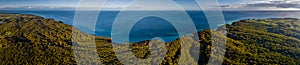 Panorama aerial view of Denmark\'s Highest Cliff at MÃ¸ns Klint and its landscape. photo