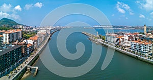 Aerial view of El Abra of Bilbao in Basque Country photo