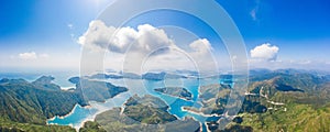 Panorama aerial view of High Island Reservoir, Sai Kung, Hong Kong