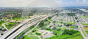 Panoramic top view elevated highway 90 and Westbank expressway i photo