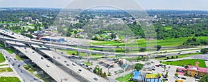 Panoramic top view elevated highway 90 and Westbank expressway i photo