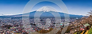 Panorama Aerial view of mt.Fuji, Japan