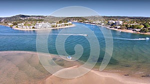 Panorama aerial view of Noosa River