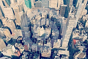 Panorama an aerial view over New York city