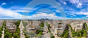 Panorama of aerial view of Paris, France