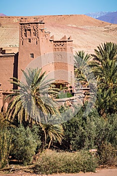 Panorama of Ait Ben Haddou Casbah near Ouarzazate city in Morocco, Africa.