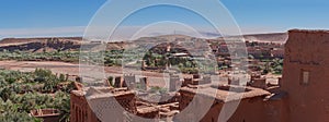 Panorama of Ait-Ben-Haddou with a sand storm