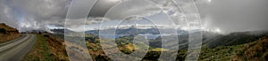 Panorama of akaroa in New Zealand