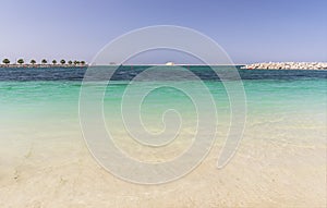 Panorama of Al Mamzar beaches in Dubai